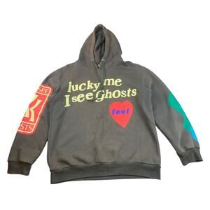 Lucky Me I See Ghosts Men's XL Black Kanye West x Kid Cudi Grey Men's Hoodie